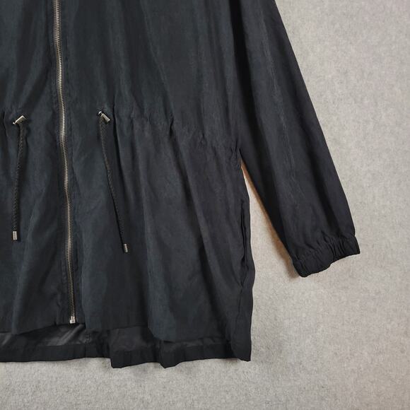 LuLaRoe Black LS Zip Up Hooded Lightweight Jackie Jacket Women's Plus 2XL Pocket - Picture 5 of 13